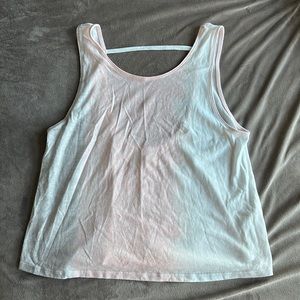 Ombré white, pink, and grey tank